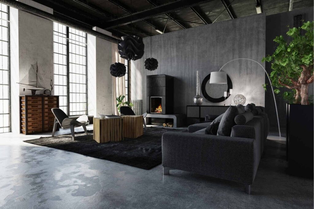 Mixing Grey Couch with Industrial Style