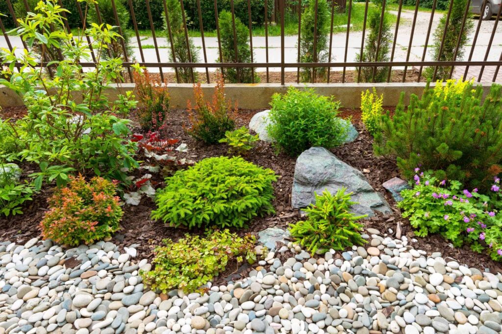 Rock Gardens with Boulders of Various Sizes